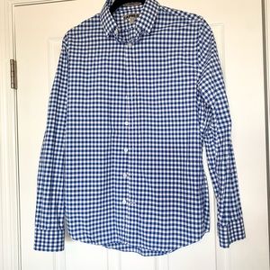 Mens Small Royal Blue Checked Button Up Shirt